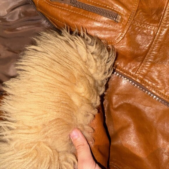 XS/S DAMAGED Genuine Leather Penny Lane Coat -Afghan Style Jacket Coat Vintage - Picture 8 of 11